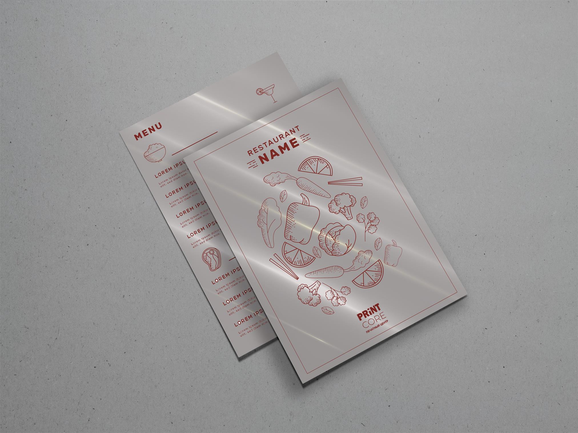 Меню ламинированное